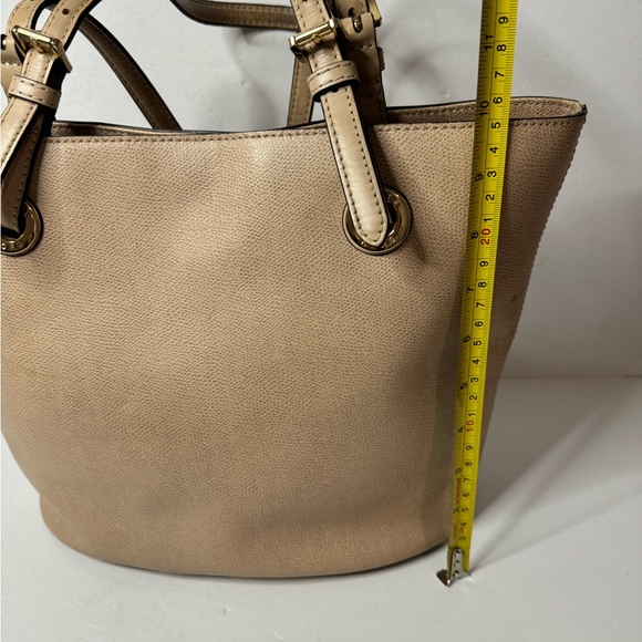 Michael Kors Leather Bag Jet Set Tote Handbag Shoulder Purse Tan - Picture 10 of 13